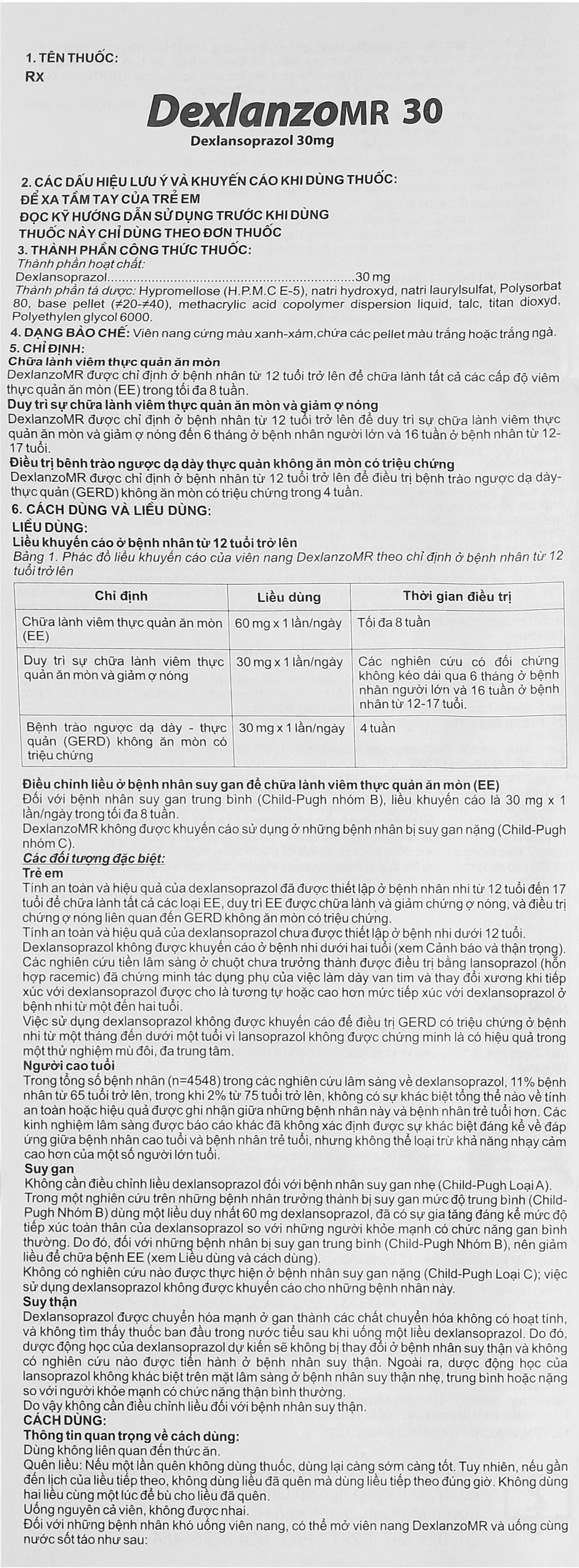 DexlanzoMR 30 điều trị viêm thực quản, trào ngược (4 vỉ x 7 viên) - 9